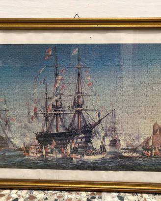 Quadro puzzle barca galeone