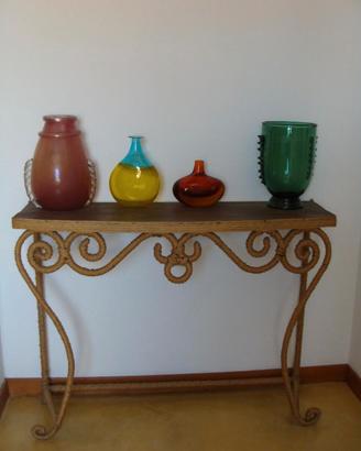 Consolle in corda e legno