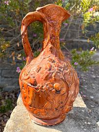Brocca in ceramica artistica a rilievo - Vintage