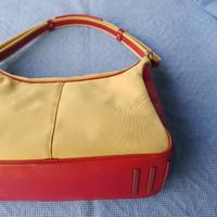 Borsa in pelle e tela