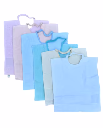 set di 6 bavaglini aida 100% cotone con elastico