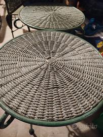 Poltrona  e tavolini/comodini in Vimini