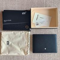 Montblanc portafoglio porta carte NUOVO nero pelle