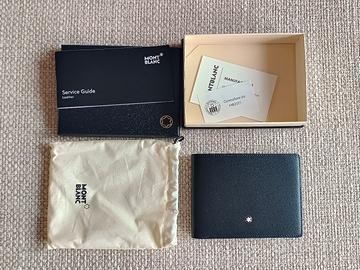 Montblanc portafoglio porta carte NUOVO nero pelle