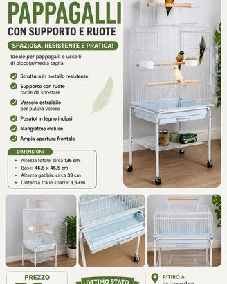 Voliera per pappagalli e uccelli