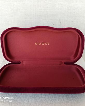 Custodia Occhiali RIGIDA GUCCI in Velluto Bordeaux