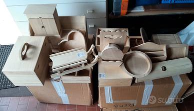Oggetti legno per decoupage