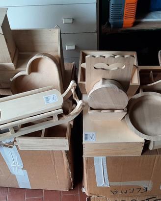 Oggetti legno per decoupage