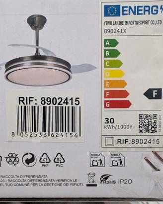 lampadario con ventola 