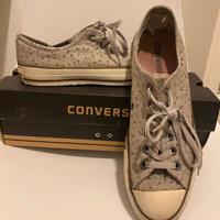 Converse All Star o sneakers grigio con fiori, 40