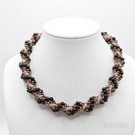 Collana Choker Nera tubolare stile vintage gotico