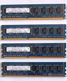 RAM DDR3 8GB (4x2GB) funzionante per PC Desktop