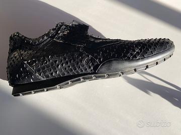 Paciotti 4US sneakers di pitone nero n. 42