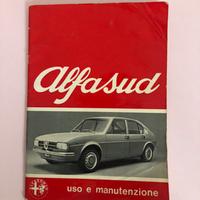 Libretto uso manutenzione Alfasud 1972