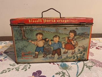 Scatola in metallo Doria Biscotti Orsago anni '50