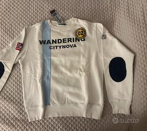 Felpa Citynova bianca dal design unico taglia L