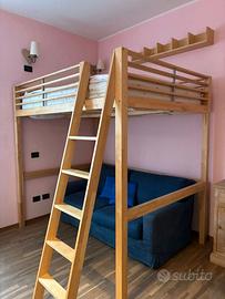 Divano letto due posti blu