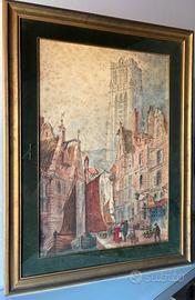 Grande Dipinto P Braddon Epoca Vittoriana 50x75