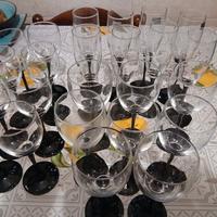 set 24 bicchieri vintag e gambo nero 