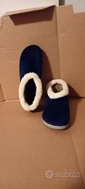 pantofole velluto blu
