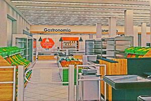 Supermercato/ristorante al mare