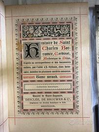 Libro antico  Histoire de Saint Charles Borromée