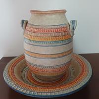 Vaso e sottovaso In Terracotta