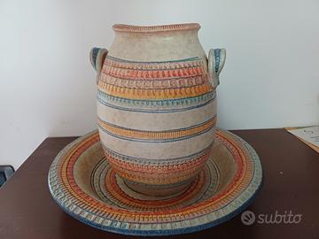 Vaso e sottovaso In Terracotta