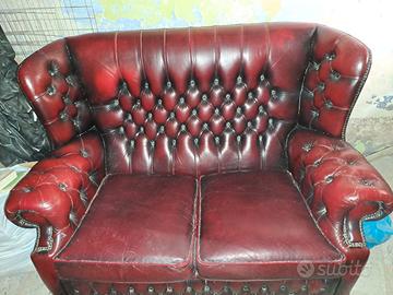 Divano Chesterfield 2 Posti Originale in Pelle