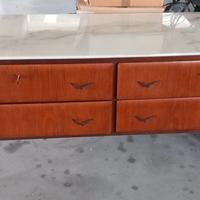 Cassettone anni 60 con piano in marmo di carrara