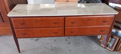 Cassettone anni 60 con piano in marmo di carrara