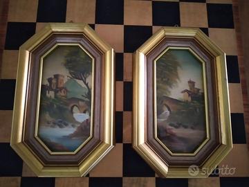 3 coppie di Quadretti ottagonali  26x17cm