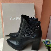 Tronchetti cafè noir, n.39 neri, vera pelle, tacco