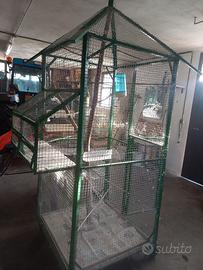 voliera 110x110x200 con accessori 