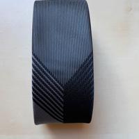 Cravattino Clayton a bande. Nero, grigio e argento