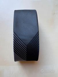 Cravattino Clayton a bande. Nero, grigio e argento