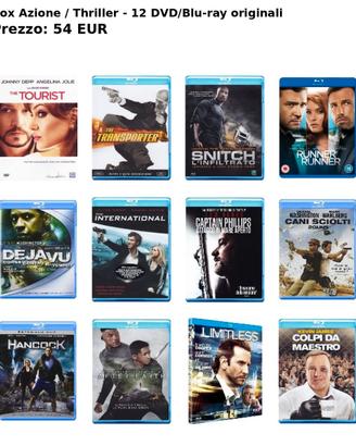 Box Azione / Thriller - 12 DVD/Blu-ray originali