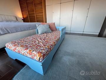 Lettino Smartwood 70x140 azzurro con materasso