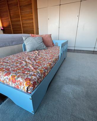 Lettino Smartwood 70x140 azzurro con materasso