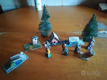 lotto statuine e casette presepe