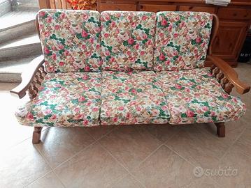 Divano rustico 3 posti legno di pino