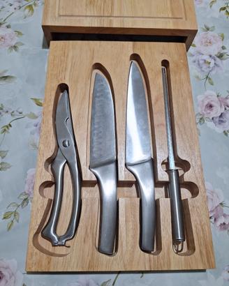 Set coltelli tranciapolli e affila lame