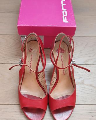 Scarpe rosse tacco 9 cm pelle, 37