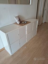 kallax lucido bianco con sportelli 