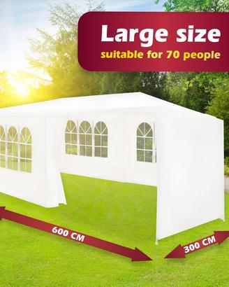 GAZEBO 6x3 nuovo, confezione compatta SALVASPAZIO