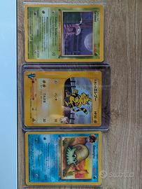 3 carte Pokemon prima Edizione e serie VS