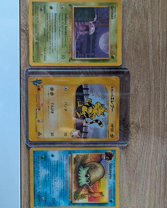 3 carte Pokemon prima Edizione e serie VS
