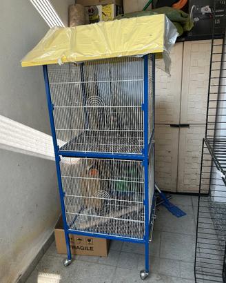 Voliera 2 piani 60x60x167cm