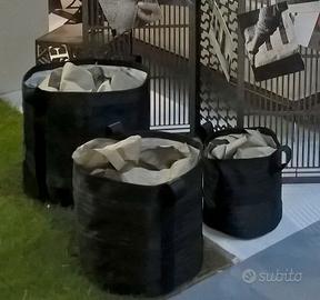 Ceste Porta Legna fatte con cinture sicurezza auto