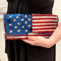 Pochette ricamata in paillettes USA - Accessorize